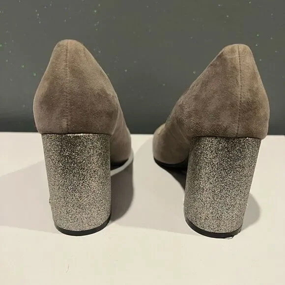 Cole Haan Alanna Suede Glitter heel pumps Grey size 6